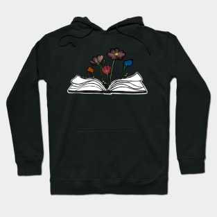 Flowers growing form a book - beautiful reading - black Hoodie